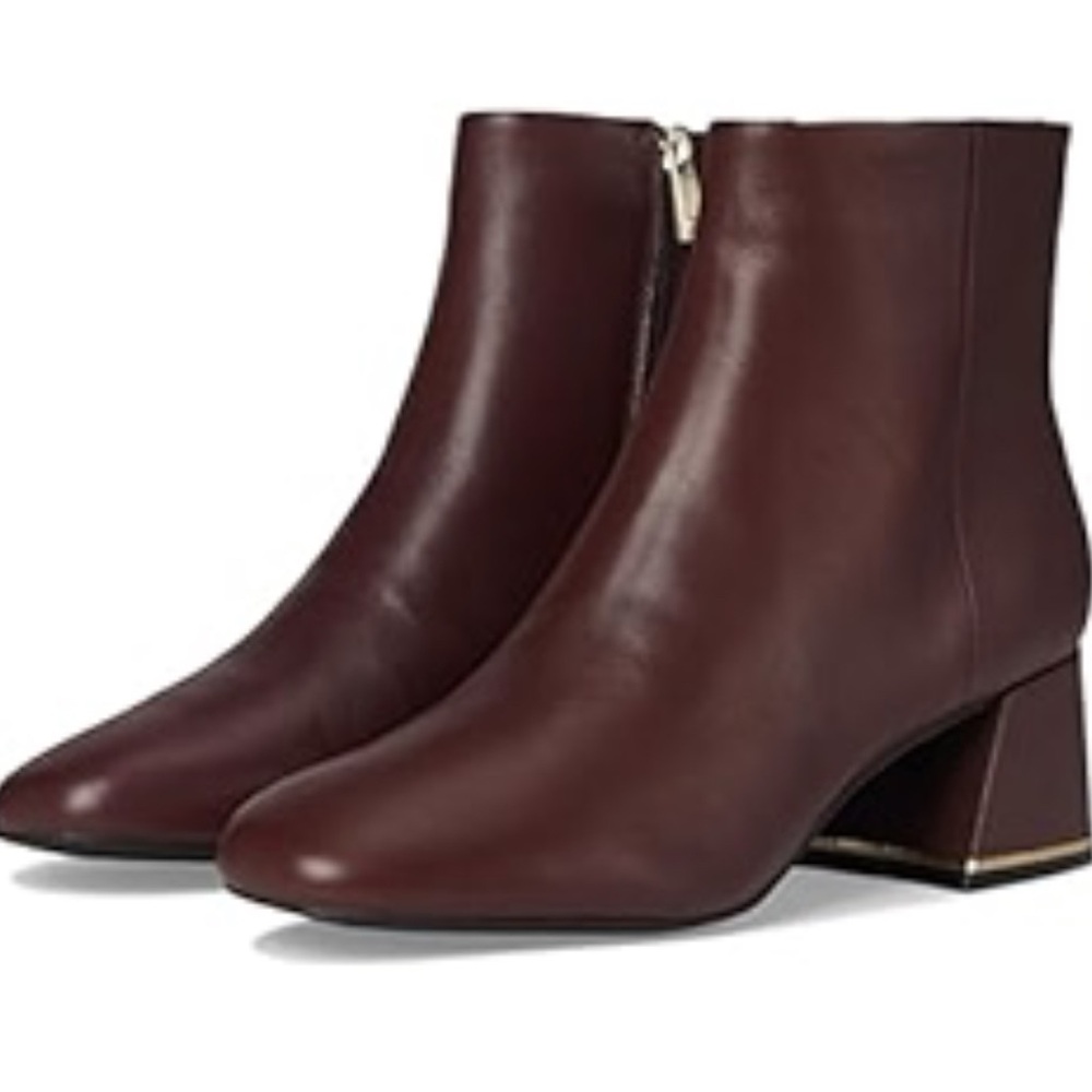 Kenneth Cole Red Ankle Booties with Geometric Heel